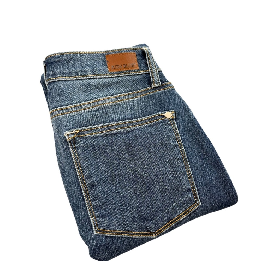 Judy Blue Cropped Bootcut Jeans Womens 3/26 Blue Raw Hem - Picture 2 of 9